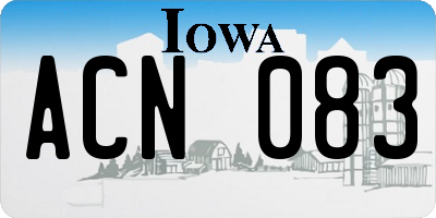 IA license plate ACN083