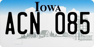 IA license plate ACN085