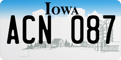 IA license plate ACN087