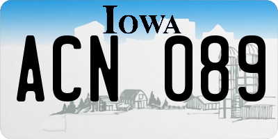 IA license plate ACN089
