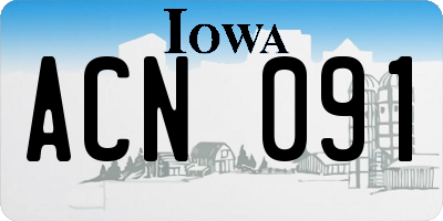 IA license plate ACN091