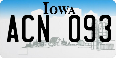 IA license plate ACN093