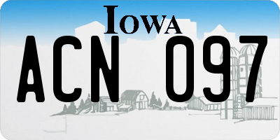 IA license plate ACN097
