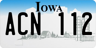 IA license plate ACN112
