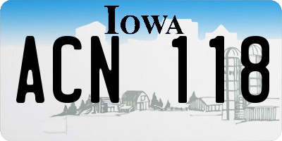 IA license plate ACN118