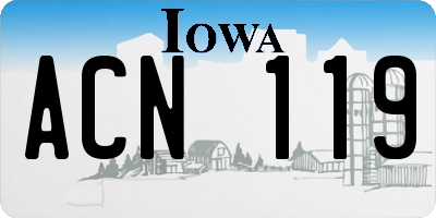 IA license plate ACN119
