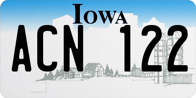 IA license plate ACN122