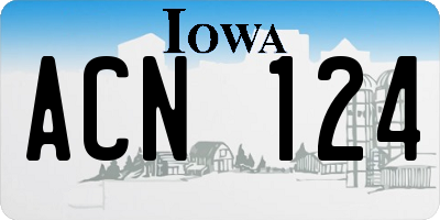 IA license plate ACN124