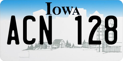 IA license plate ACN128