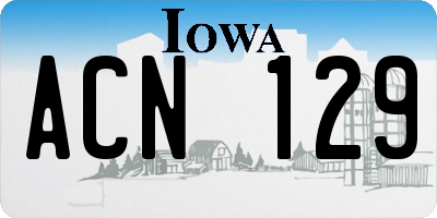 IA license plate ACN129