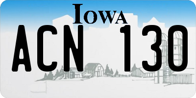 IA license plate ACN130