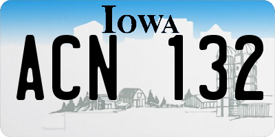 IA license plate ACN132