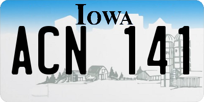IA license plate ACN141