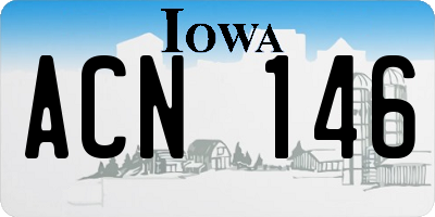 IA license plate ACN146
