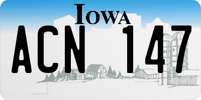 IA license plate ACN147