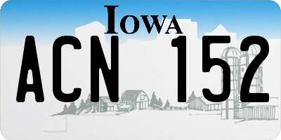 IA license plate ACN152