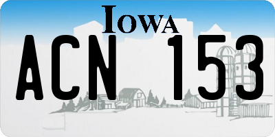 IA license plate ACN153