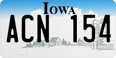 IA license plate ACN154