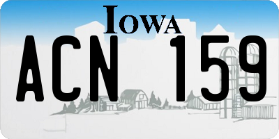 IA license plate ACN159