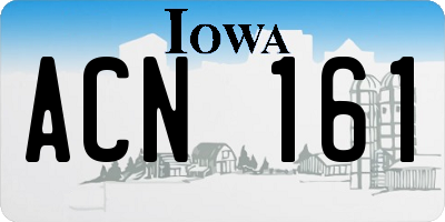 IA license plate ACN161