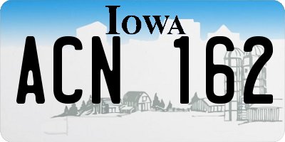IA license plate ACN162