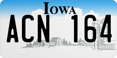IA license plate ACN164