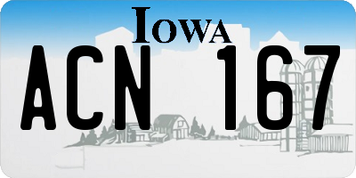 IA license plate ACN167