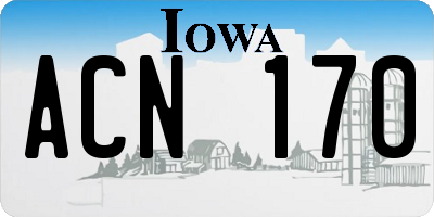 IA license plate ACN170