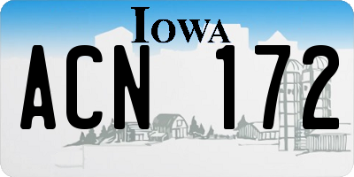 IA license plate ACN172