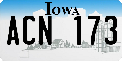 IA license plate ACN173