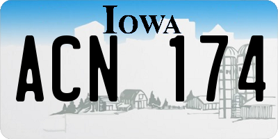 IA license plate ACN174