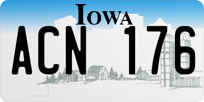 IA license plate ACN176