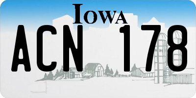 IA license plate ACN178