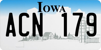 IA license plate ACN179