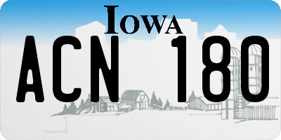 IA license plate ACN180