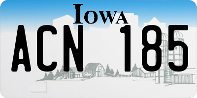 IA license plate ACN185