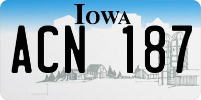 IA license plate ACN187
