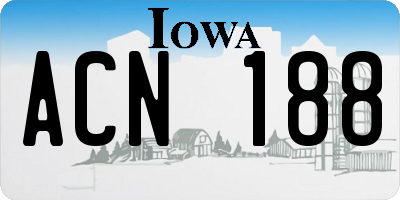 IA license plate ACN188