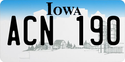 IA license plate ACN190