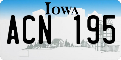 IA license plate ACN195
