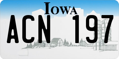 IA license plate ACN197