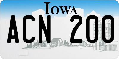 IA license plate ACN200