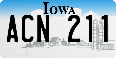 IA license plate ACN211