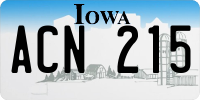 IA license plate ACN215