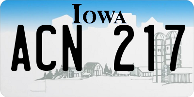 IA license plate ACN217