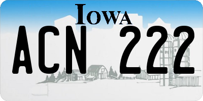 IA license plate ACN222