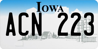 IA license plate ACN223