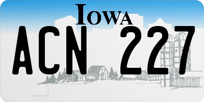 IA license plate ACN227