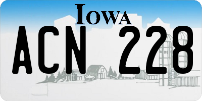 IA license plate ACN228