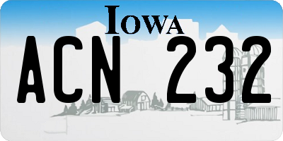 IA license plate ACN232
